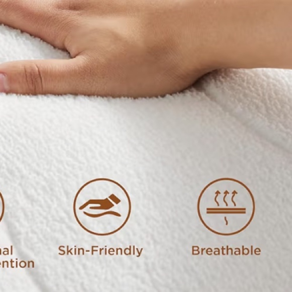 KING SIZE White Coral Fleece Heated Mattress Pad Cover Dual Controller - Picture 4 of 16